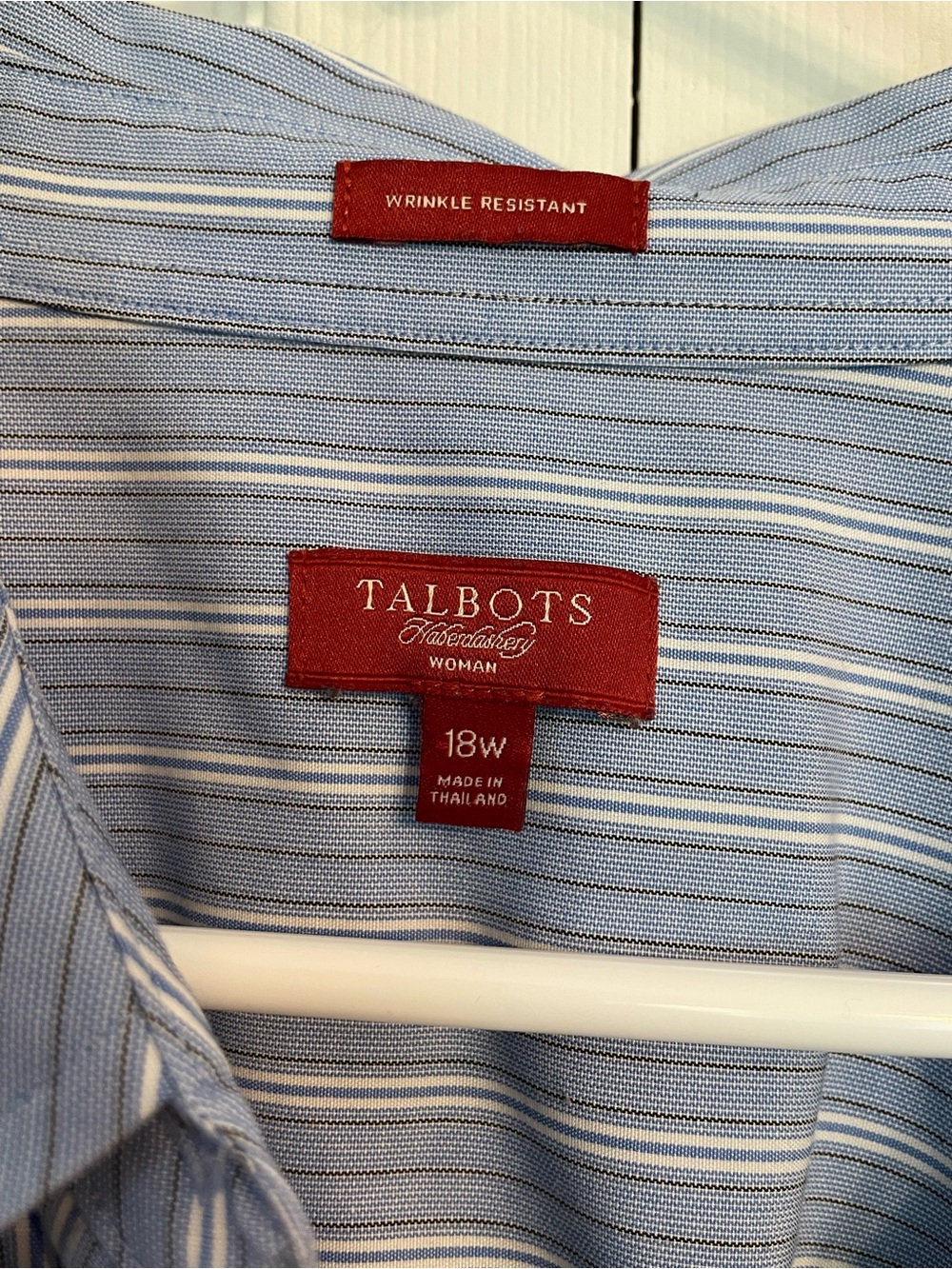 Talbots Blue and White Striped Dress Shirt - Picture 2 of 3